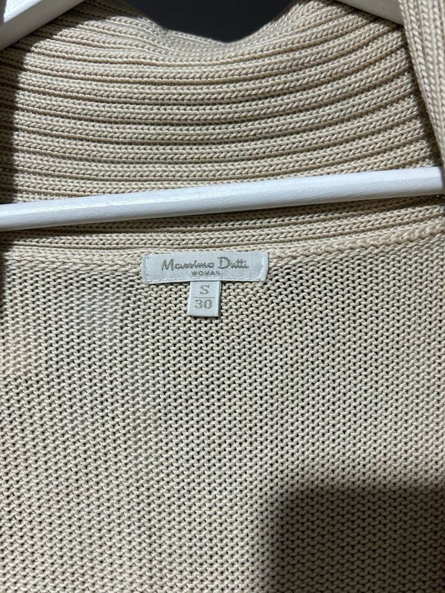 Chaqueta punto Massimo Dutti beige mujer