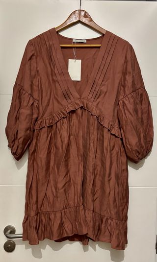 Vestido Pull and Bear Marrón Talla XL