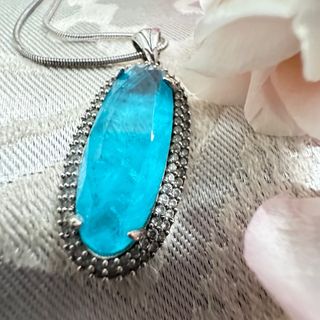 Conjunto Turmalina Paraíba Azul/Verde,Plata