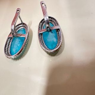 Conjunto Turmalina Paraíba Azul/Verde,Plata