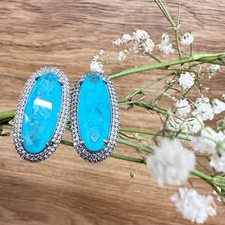 Conjunto Turmalina Paraíba Azul/Verde,Plata