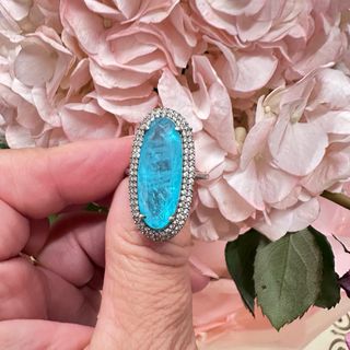 Conjunto Turmalina Paraíba Azul/Verde,Plata