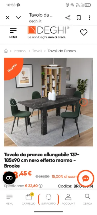 Tavolo da pranzo allungabile Deghi