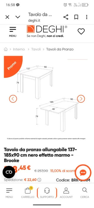 Tavolo da pranzo allungabile Deghi