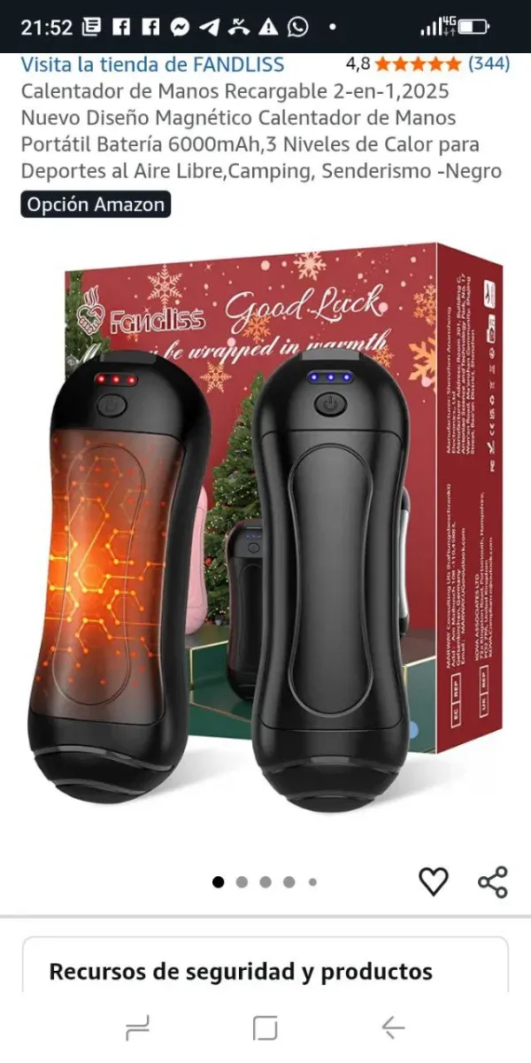 Calentador de Manos Recargable 2-en-1