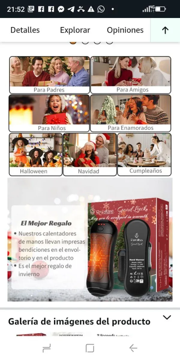 Calentador de Manos Recargable 2-en-1