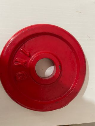 Disco de pesa rojo 1kg de hierro