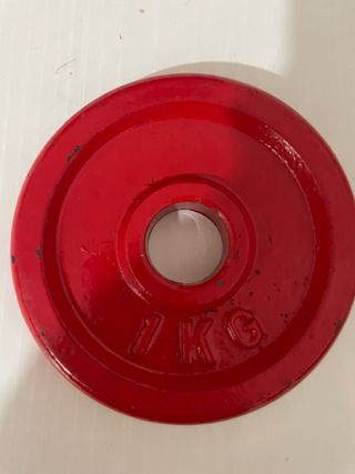Disco de pesa rojo 1kg de hierro