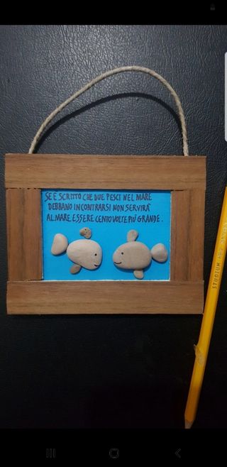 Targhetta handmade Pesci nel mare