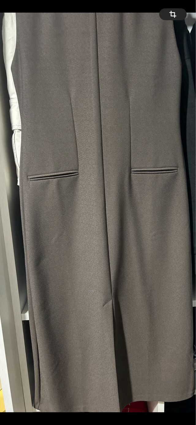 Vestido largo Zara marrón sin mangas