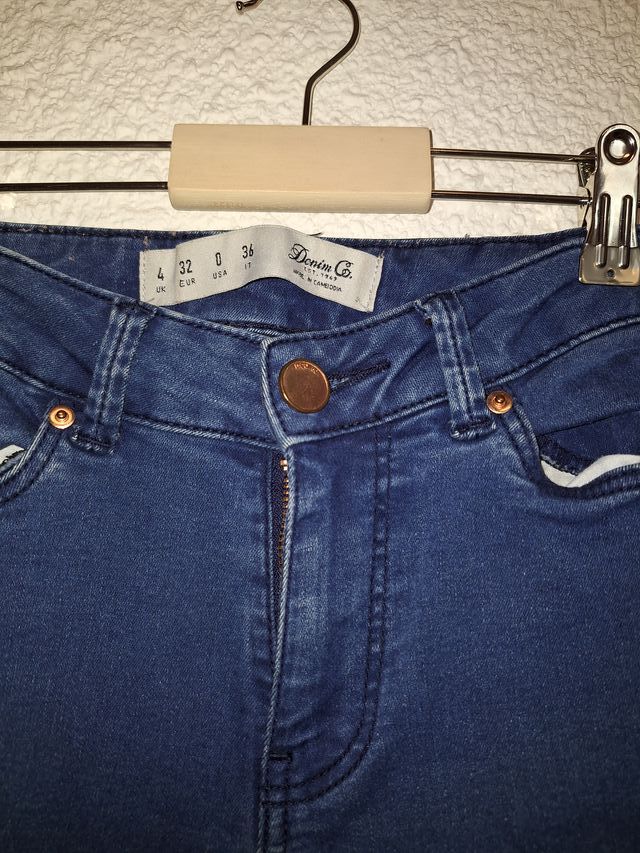 Pantalón pitillo azul marino Denim Co Talla 32