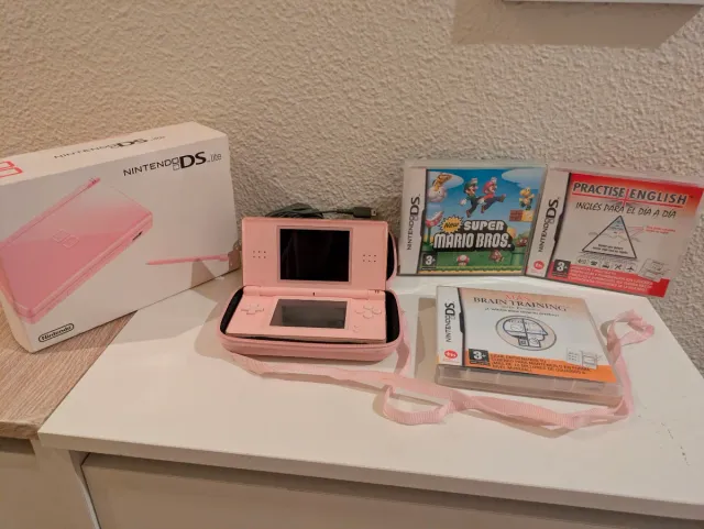 Consola Nintendo DS Lite Rosa + Juegos