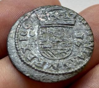 Moneda 16 Maravedis 1664 CORUÑA. FELIPE IV