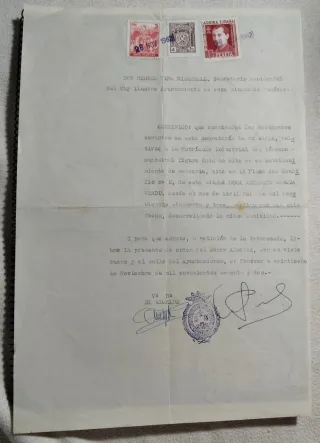 Documento Ayuntamiento Monovar 1962