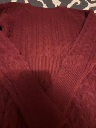 Vestido jersey rojo trenzado