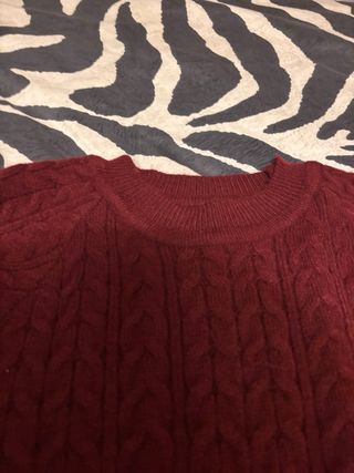 Vestido jersey rojo trenzado