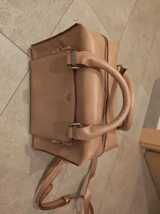 Bolso Zara Beige y Rojo