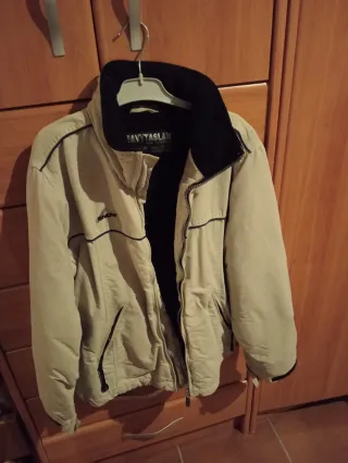 Chaquetón polar mujer beige y negro