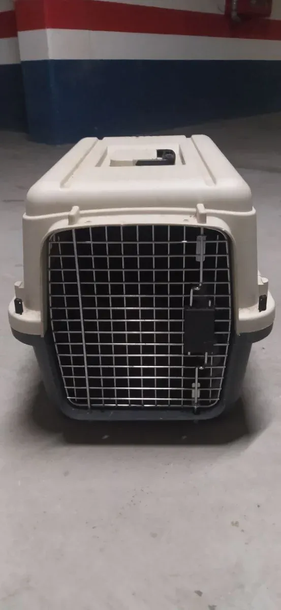 Transportín perro pequeño beige/gris