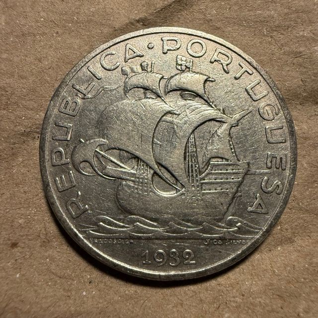 Moneda Portugal 10$00 Plata 1932