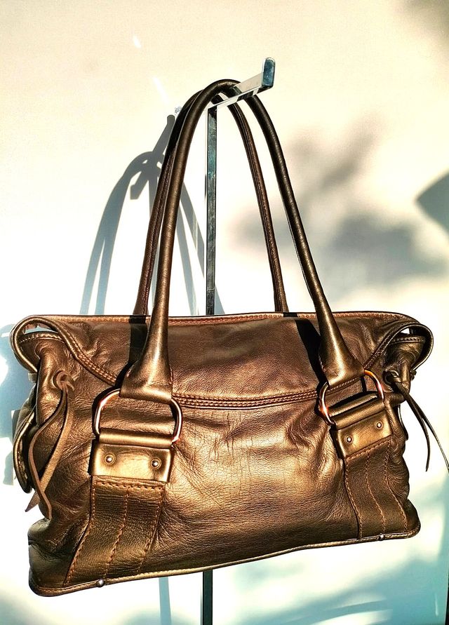 FAY borsa a spalla Bonnie Pelle Marrone Tabacco