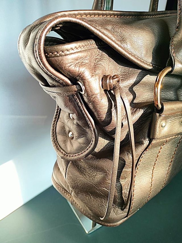 FAY borsa a spalla Bonnie Pelle Marrone Tabacco