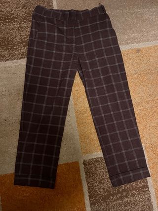 Pantalones de cuadros marrones