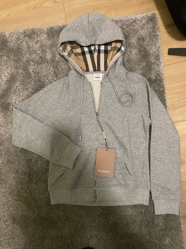 Sudadera Burberry Gris con Capucha