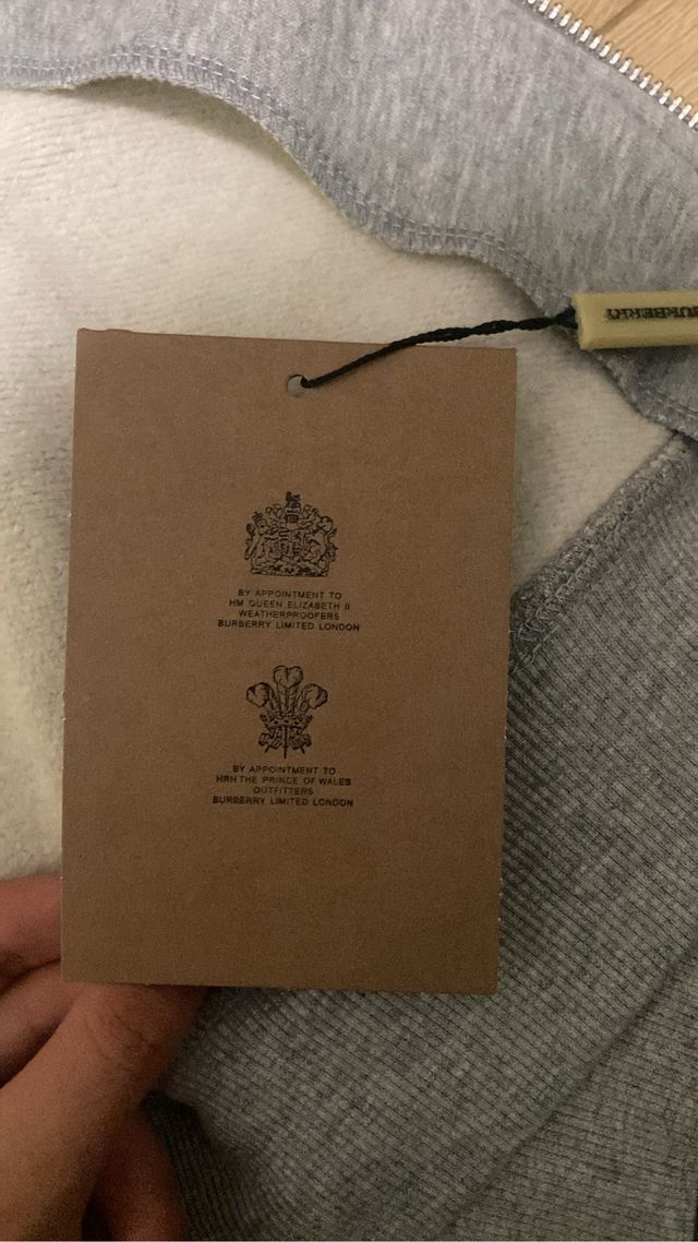 Sudadera Burberry Gris con Capucha