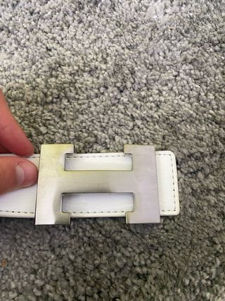Cinturón Hermes Blanco y Negro