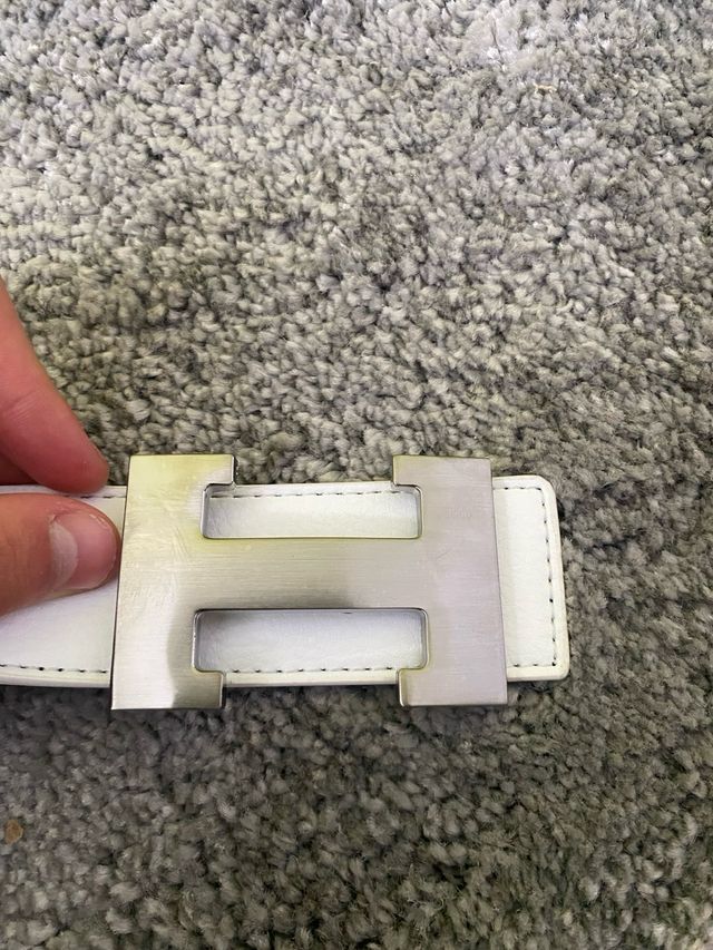 Cinturón Hermes Blanco y Negro