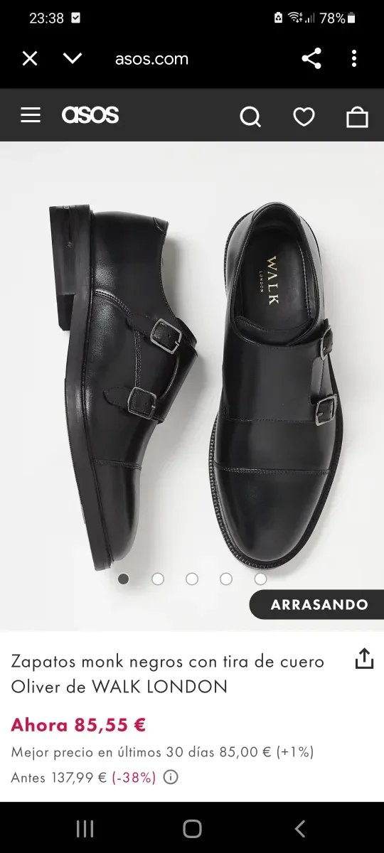 Zapatos de vestir negros con doble hebilla