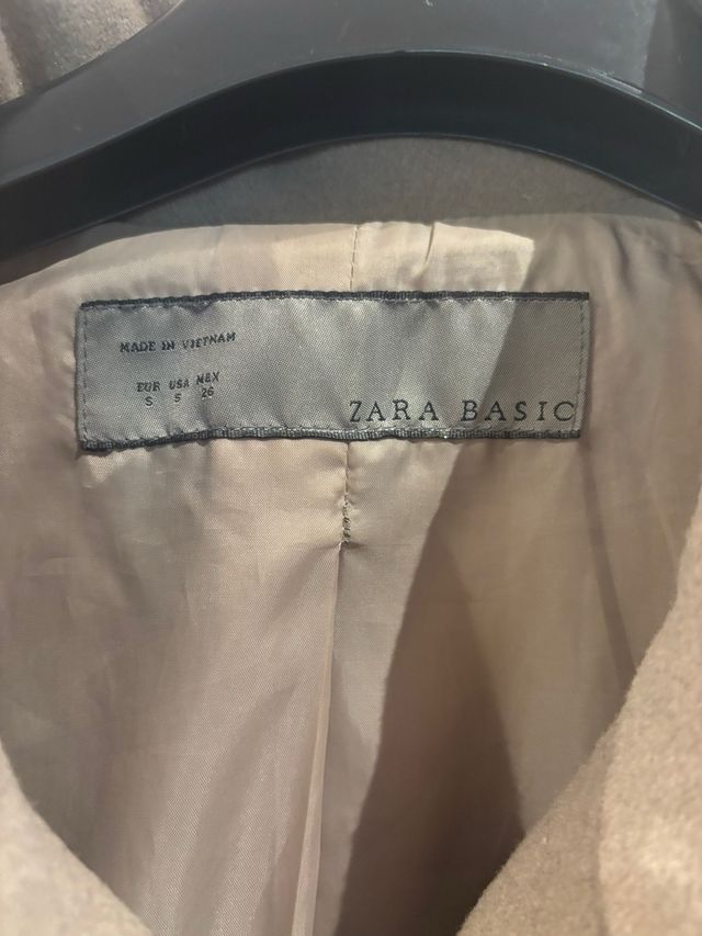 Abrigo Zara Talla S Gris