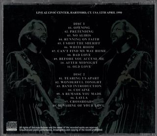 Eric Clapton Hartford 1st Night 2 CD Live