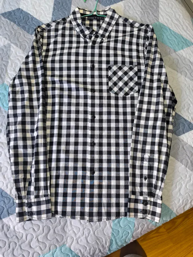 Camisa de cuadros larga