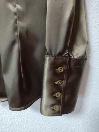 Camisa Zara marrón manga larga