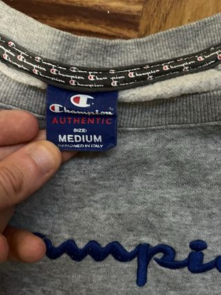 Sudadera Champion Vintage Azul y Gris