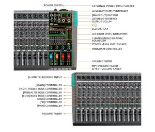 Mixer Audio 16 Canali Depusheng PA16