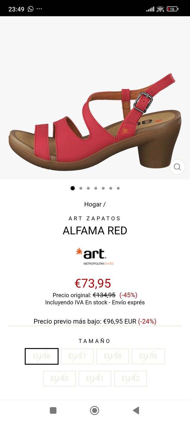 Sandalias ART Piel Talla 37