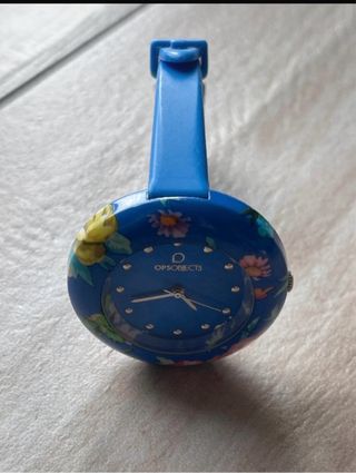 Orologio Ops! blu con fiori
