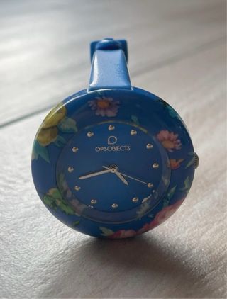 Orologio Ops! blu con fiori