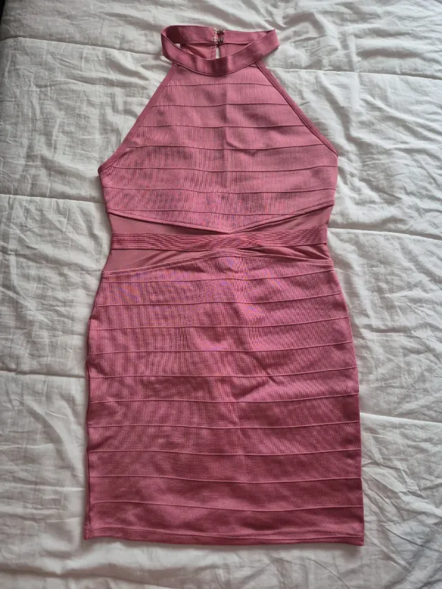 Vestido Bandage Rosa Halter