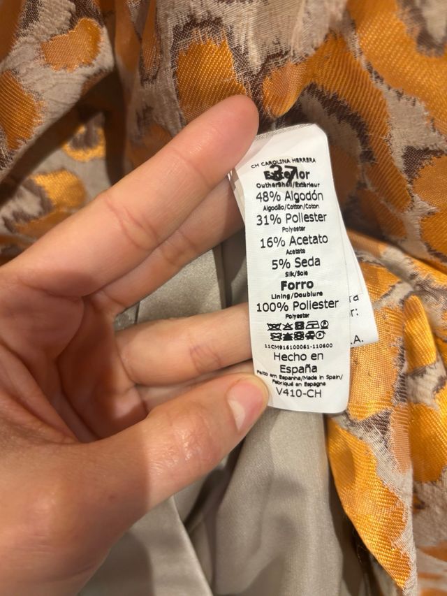 Vestido Carolina Herrera Oro y Naranja