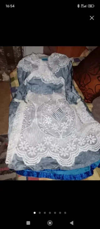 Traje de Fallera azul y blanco