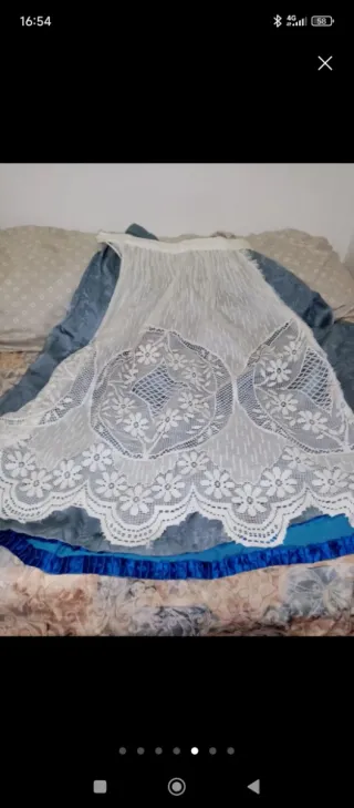 Traje de Fallera azul y blanco