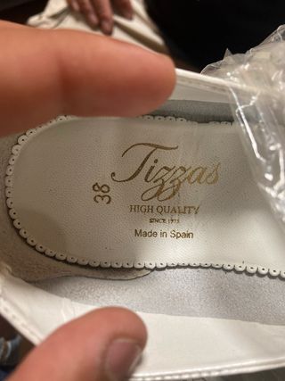 Zapatos Tizzas Bailarinas Talla 38 Blancos