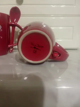 Tazze da latte o caffe' lungo in ceramica rosse
