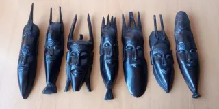 Máscaras africanas de madera (Set de 7)