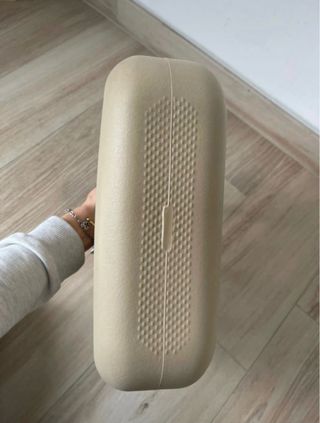 Borsa O bag beige con manici marroni