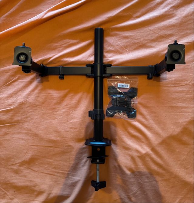 Brazo Soporte Doble Monitor Negro